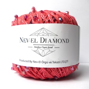 Nevel Diamond Yarn – Luxury Crystal Beaded Cotton Blend for Hand Knitting (50g / 125m)