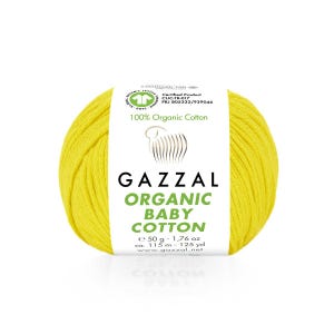 Gazzal Organic Baby Cotton – Ultra Soft 100% Organic Cotton Yarn for Baby Clothes & Delicate Projects