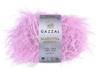 Gazzal Marilyn Merinos Wool Yarn - Soft 100% Merino Wool for Knitting & Crochet