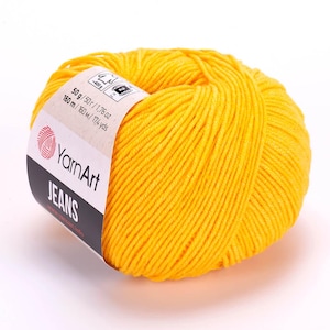 YarnArt Jeans – Soft Cotton Blend Knitting Yarn, 50g / 160m – Ideal for Amigurumi, Baby Garments, Crochet Projects