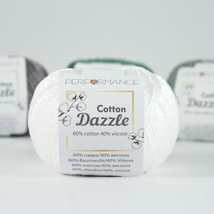 Performance Cotton Dazzle – Soft Cotton & Polyester Blend Yarn with Sparkle | 50g, 135m