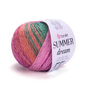 YarnArt Summer Dream: Cotton-Viscose Variegated Yarn for Knitting & Crochet