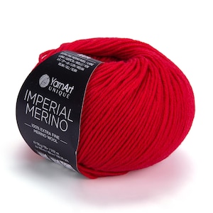 YarnArt Imperial Merino Yarn – 100% Merino Wool, Super Soft & Warm, Baby Friendly, Grey Knitting Yarn for Sweaters - Winter Projects