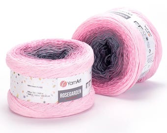 YarnArt Rosegarden – 100% Cotton Cake Yarn | 1,000 m Gradient for Summer Shawls & Baby Projects