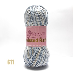 Nevel Variegated Soft Raffia Yarn – Multicolor Paper Look Yarn for Crochet Bags, Hats, DIY Accessories – Lightweight and Washable