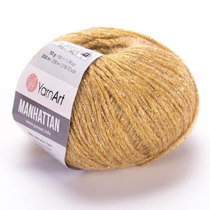 YarnArt Manhattan – Sparkly Fine Wool-Blend Yarn with Metallic Shine | 50 g, 200 m