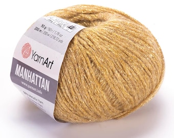 YarnArt Manhattan – Sparkly Fine Wool-Blend Yarn with Metallic Shine | 50 g, 200 m