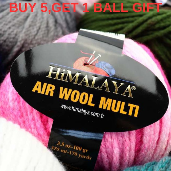 Himalaya Air Wool Multi Yarn,Winter Yarn,Winter and Autumn Yarn,Cardigan Yarn,Beanie Yarn,Wool Yarn