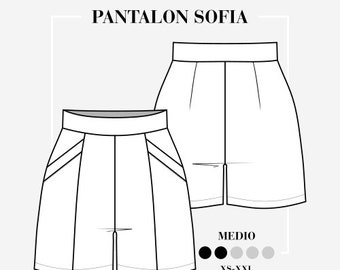 Shorts Sewing Pattern Wide Leg Shorts PDF Pattern Women's Sewing Pattern