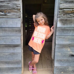 Kids mockup, kids tshirt mockup, kids mountain mockup, kids forest mockup, kids comfort colors 9018, melon comfort colors kids mockup