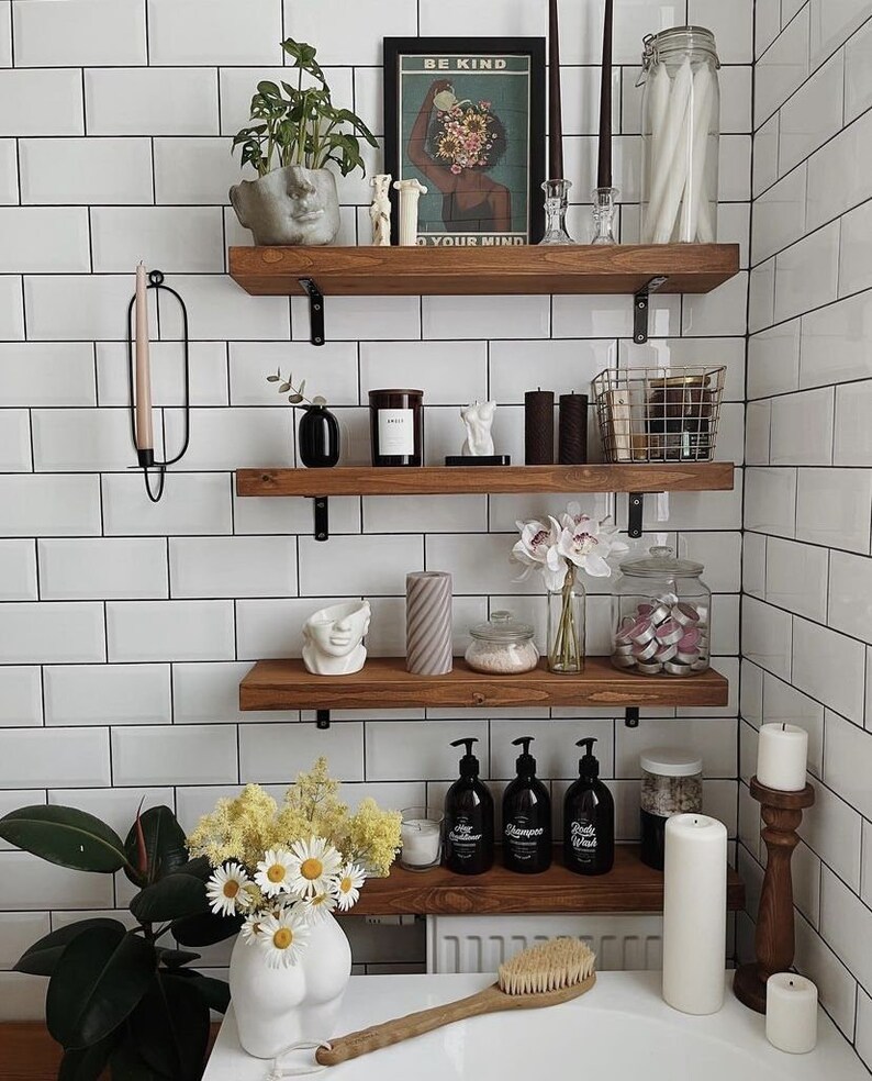 Modern Wood Floating Shelves Custom Size Floating Shelves Etsy