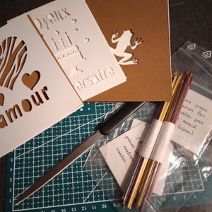 Kit special cartes surprises marqueterie de paille  straw marquetry cards kit