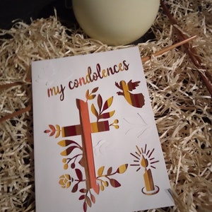 carte de condoleance en marqueterie de paille réalisée par mes soins straw marquetry condelence card format 11 x 15