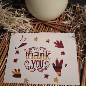 carte " merci " en marqueterie de paille réalisée par mes soins straw marquetry format 11 x 15 thank you card