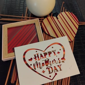 Coffret fête des mères en marqueterie de paille réalisée par mes soins straw marquetry mother’s day box