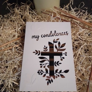 carte de condoleance en marqueterie de paille réalisée par mes soins straw marquetry condelence card format 11 x 15