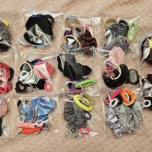 Scrunchies/hair ties Mystery Bag / minimum 10 pieces various sizes and colours image 1