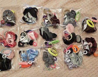 Scrunchys/Hair Ties Mystery Bag / ¡mínimo 10 piezas! diferentes tamaños y colores