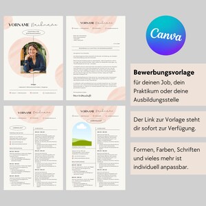 Könnte beinhalten: Eine Canva-Vorlage für eine Bewerbung, einen Lebenslauf oder ein Praktikum. Die Vorlage ist rosa und weiß mit einem Aquarell-Effekt. Der Text lautet "Bewerbungsvorlage", was auf Deutsch "Bewerbungsvorlage" bedeutet. Der Text lautet auch "für deinen Job, dein Praktikum oder deine Ausbildungsstelle", was auf Deutsch "für deinen Job, dein Praktikum oder deine Ausbildungsstelle" bedeutet. Der Text lautet auch "Der Link zur Vorlage steht dir sofort zur Verfügung.", was auf Deutsch "Der Link zur Vorlage steht dir sofort zur Verfügung." bedeutet. Der Text lautet auch "Formen, Farben, Schriften und vieles mehr ist individuell anpassbar.", was auf Deutsch "Formen, Farben, Schriften und vieles mehr sind individuell anpassbar." bedeutet.