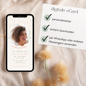 digital birthday invitation, digital birthday invitation, eCard birthday, send invitation via WhatsApp, personalized invitation