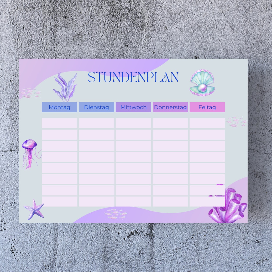 Stundenplan zum Ausdrucken, Stundenplan Download, Stundenplan DIN A4