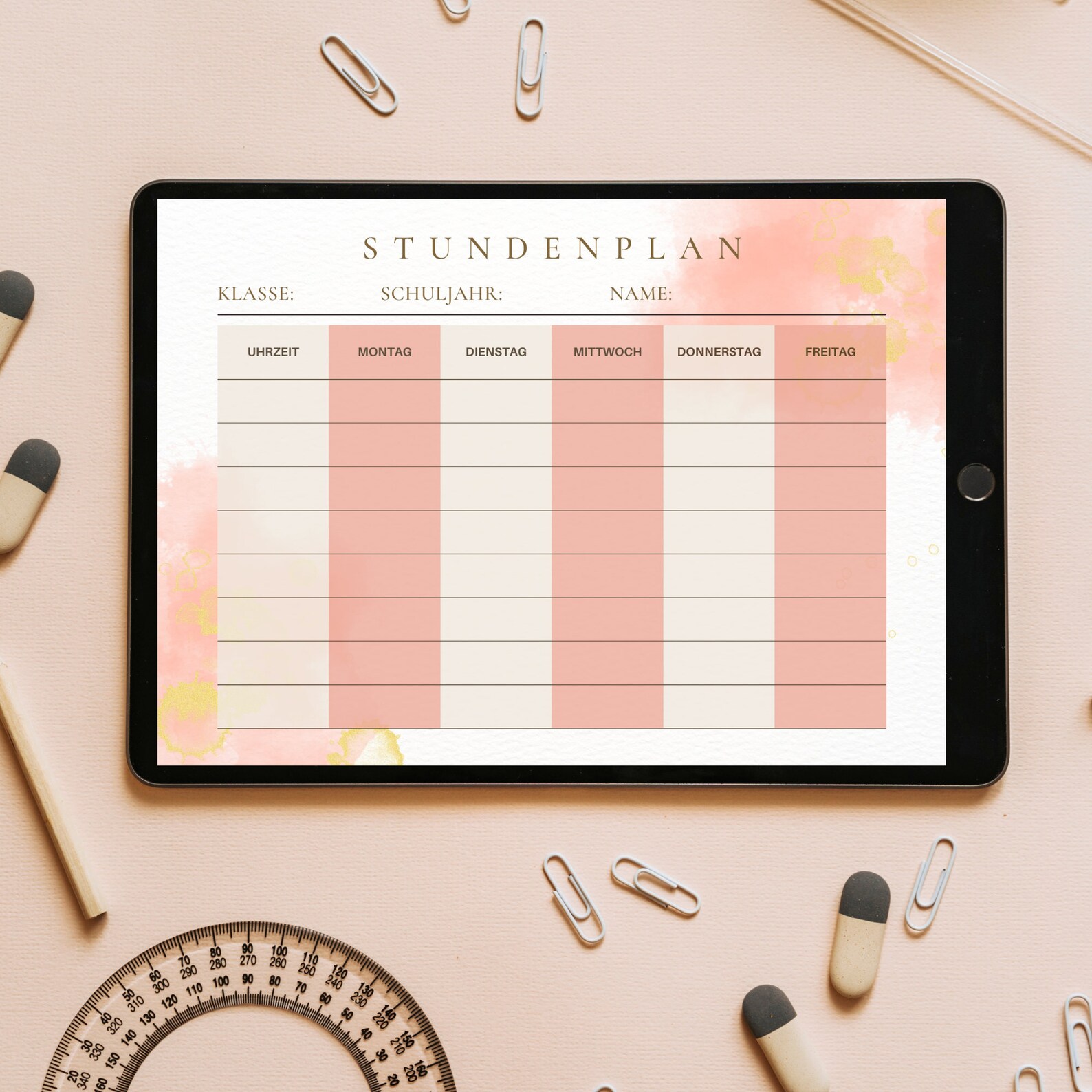 Stundenplan zum Ausdrucken, Stundenplan Download, Stundenplan DIN A4