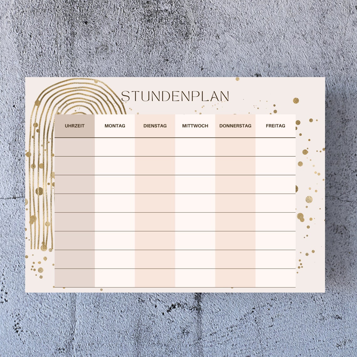 Stundenplan zum Ausdrucken, Stundenplan Download, Stundenplan DIN A4