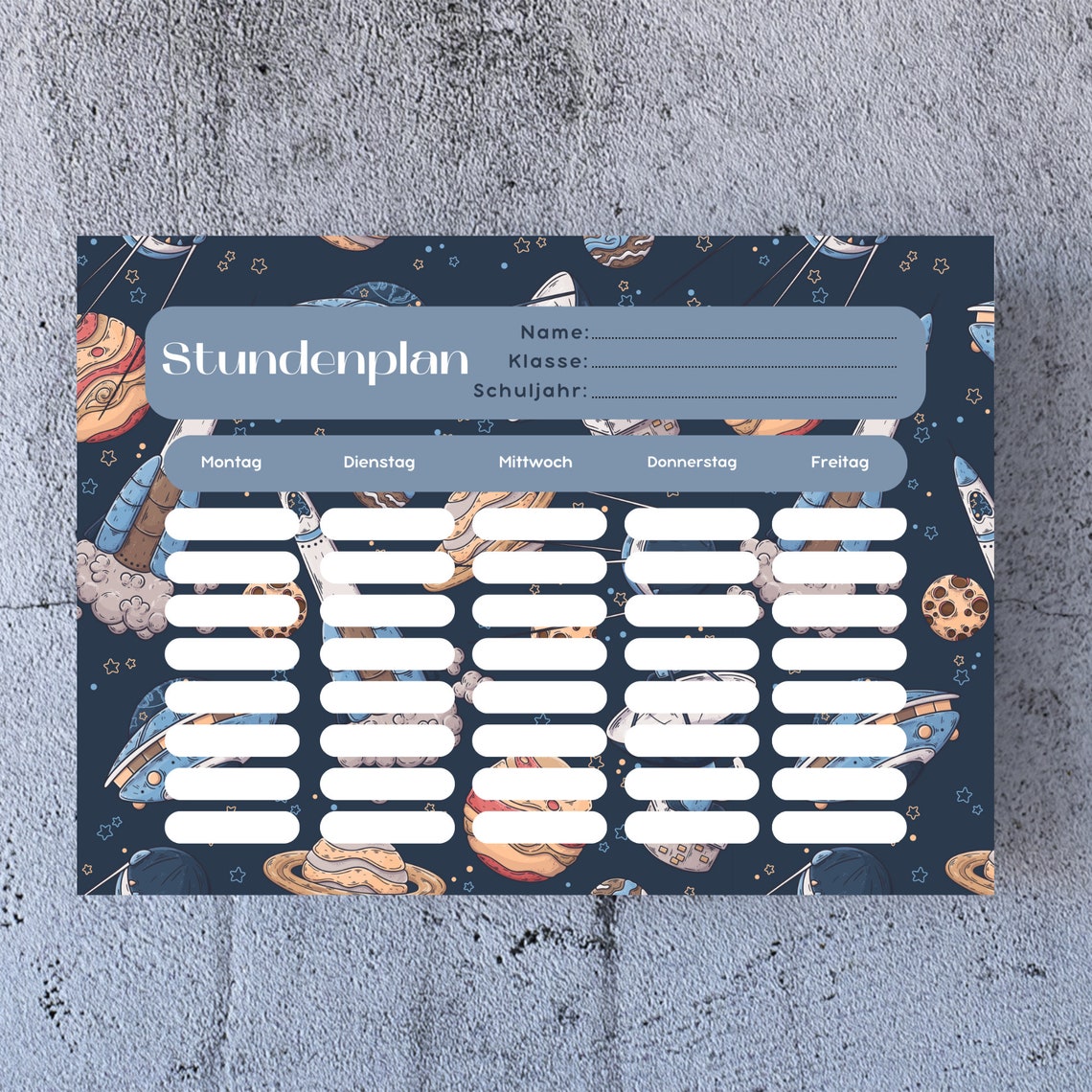 Stundenplan zum Ausdrucken, Stundenplan Download, Stundenplan DIN A4