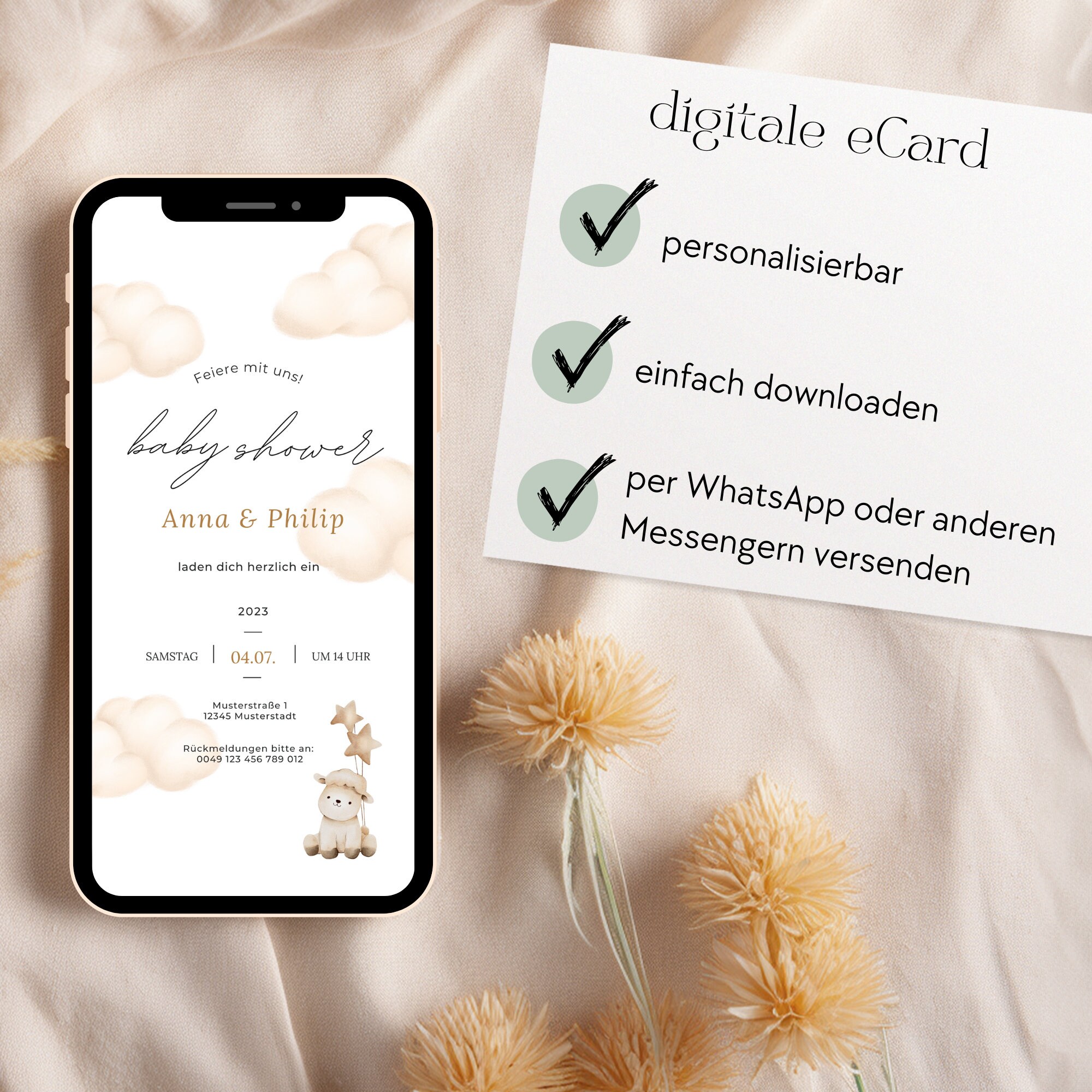 Invitación de baby shower digital eCards baby shower tarjeta Etsy México