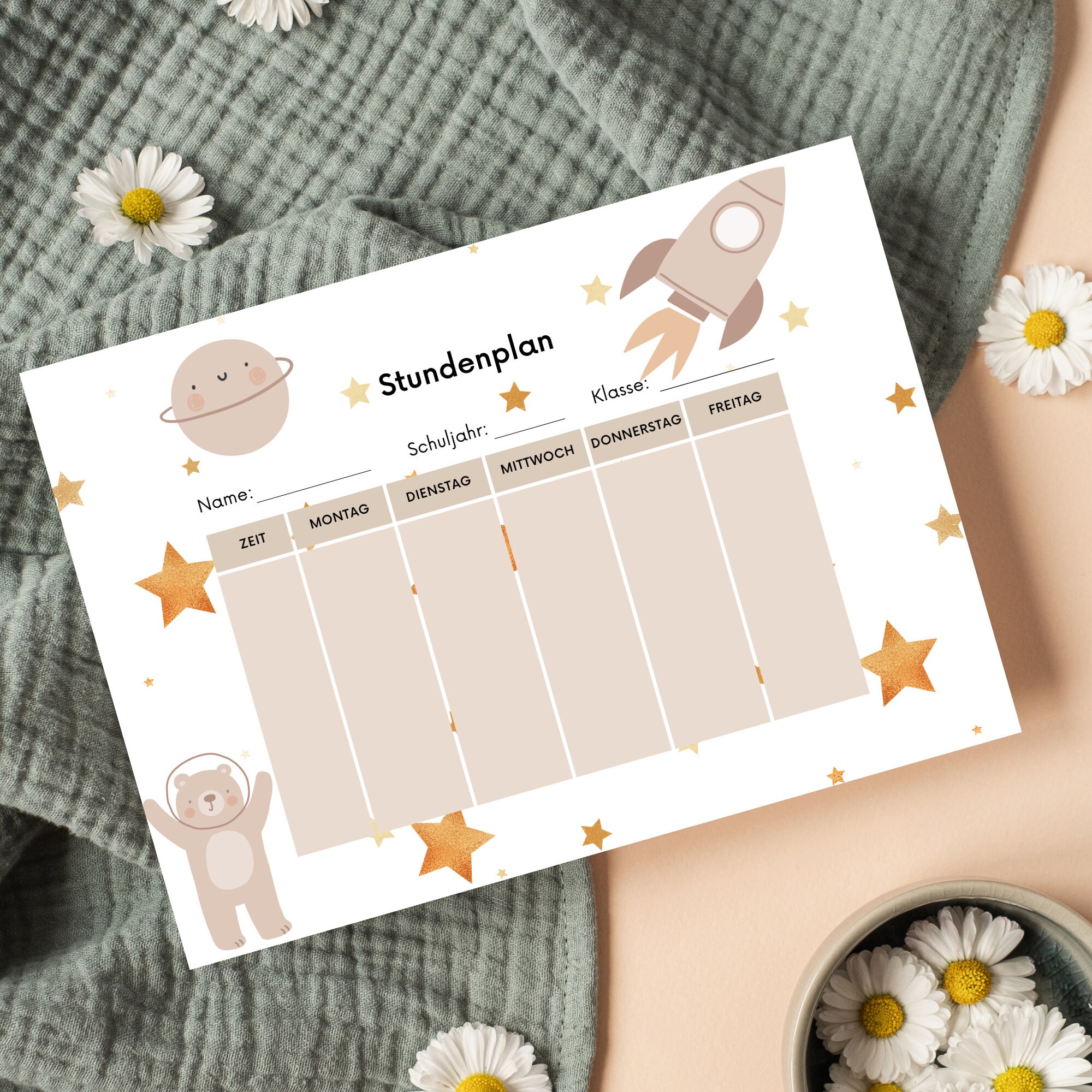 Stundenplan zum Ausdrucken, Stundenplan Download, Stundenplan DIN A4