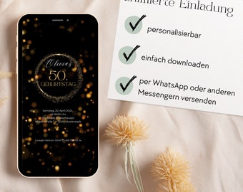 Animated birthday invitation, eCard animated birthday, digital birthday invitation, invitation via WhatsApp, digital invitation video