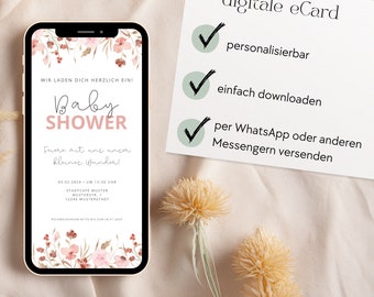Digital Baby Shower Invitation | Baby Shower Invitation PNG | Canva Template Baby Shower Invitation DIY | Instant Download Baby Shower Invitation