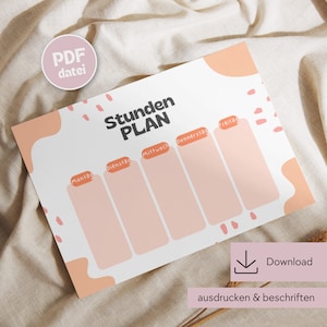 Timetable to print, timetable download, timetable DIN A4, timetable PDF printable, timetable digital, timetable school