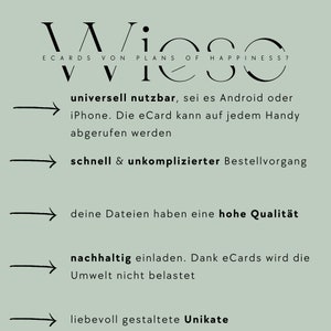 May include: A graphic with a black arrow pointing to the right and the text "universell nutzbar, sei es Android oder iPhone. Die eCard kann auf jedem Handy abgerufen werden" in black text on a light green background.