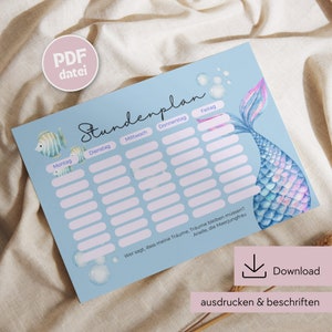 Timetable to print, timetable download, timetable DIN A4, timetable PDF printable, timetable digital, timetable school