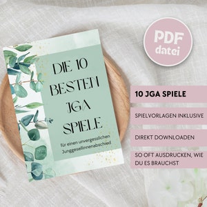 JGA Games Set PDF | Printable Games for Hen Parties | Bachelorette Party Games Bundle | JGA Games Download German