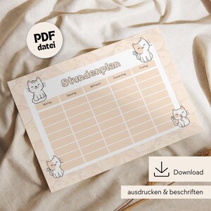 Timetable to print, timetable download, timetable DIN A4, timetable PDF printable, timetable digital, timetable school