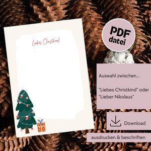 Lista de deseos para niños, lista de deseos de Navidad, lista de deseos de Navidad, lista de deseos de Papá Noel, lista de deseos de descarga digital