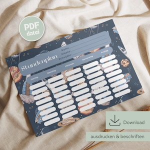 Timetable to print, timetable download, timetable DIN A4, timetable PDF printable, timetable digital, timetable school