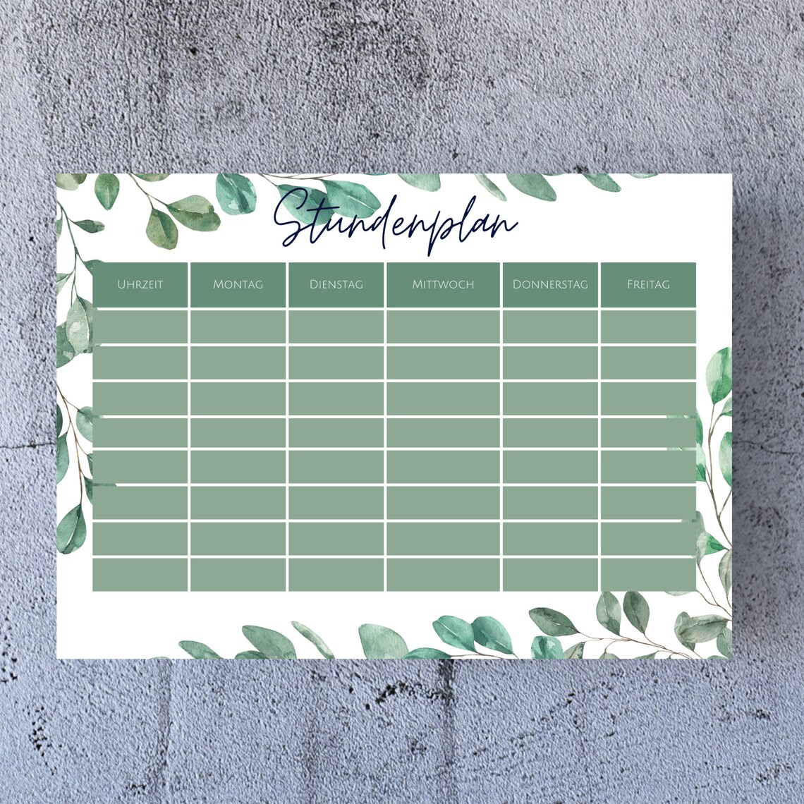 Stundenplan zum Ausdrucken, Stundenplan Download, Stundenplan DIN A4