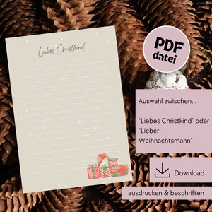 Lista de deseos para niños, lista de deseos de Navidad, lista de deseos de Navidad, lista de deseos de Papá Noel, lista de deseos de descarga digital