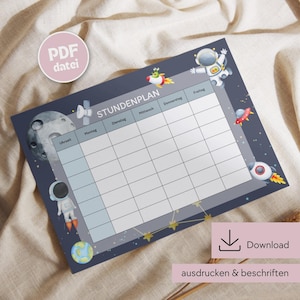 Timetable to print, timetable download, timetable DIN A4, timetable PDF printable, timetable digital, timetable school