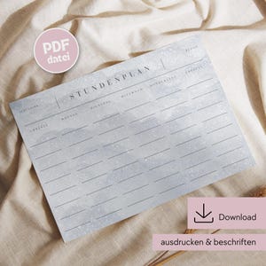 Timetable to print, timetable download, timetable DIN A4, timetable PDF printable, timetable digital, timetable school