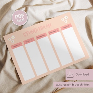 Timetable to print, timetable download, timetable DIN A4, timetable PDF printable, timetable digital, timetable school