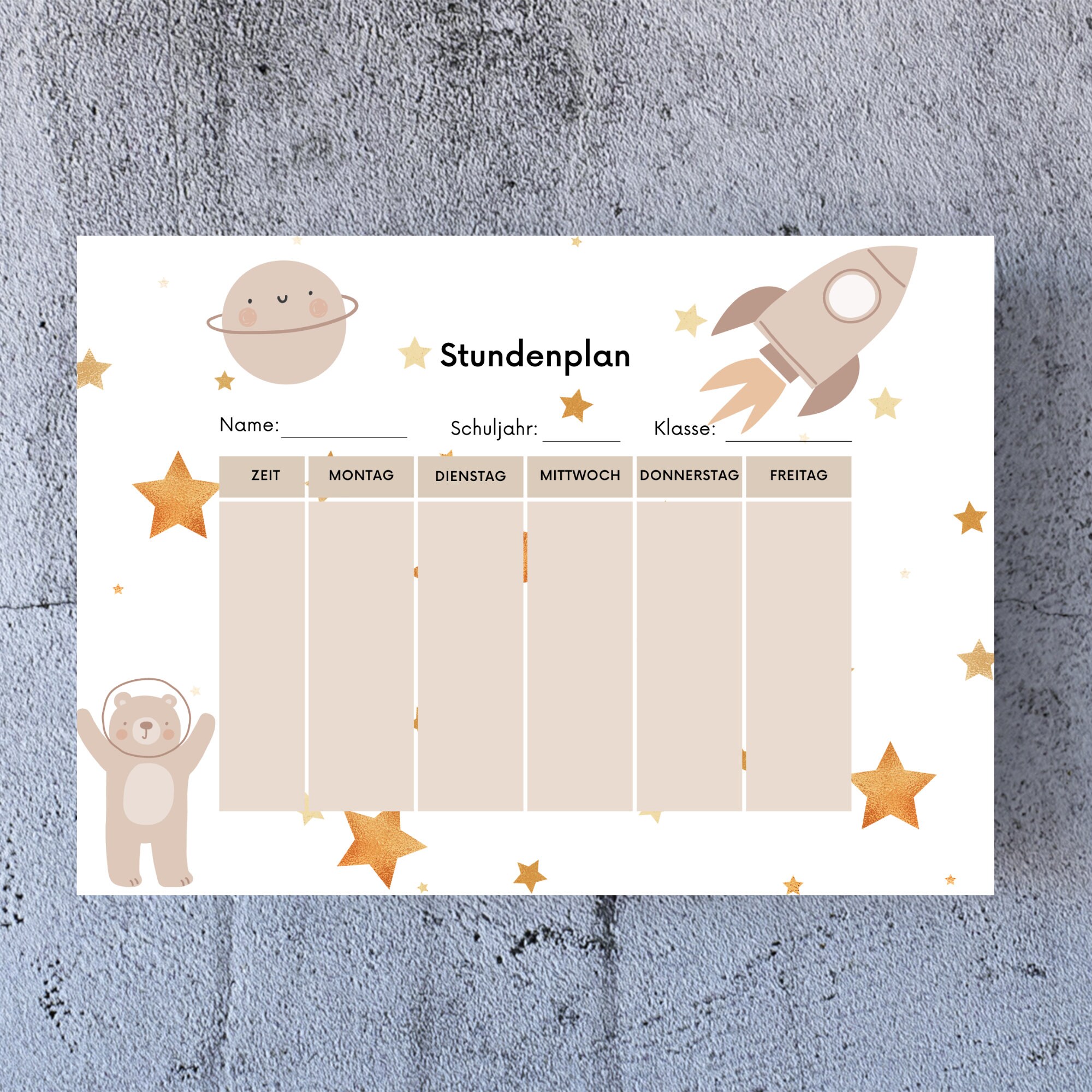 Stundenplan zum Ausdrucken, Stundenplan Download, Stundenplan DIN A4