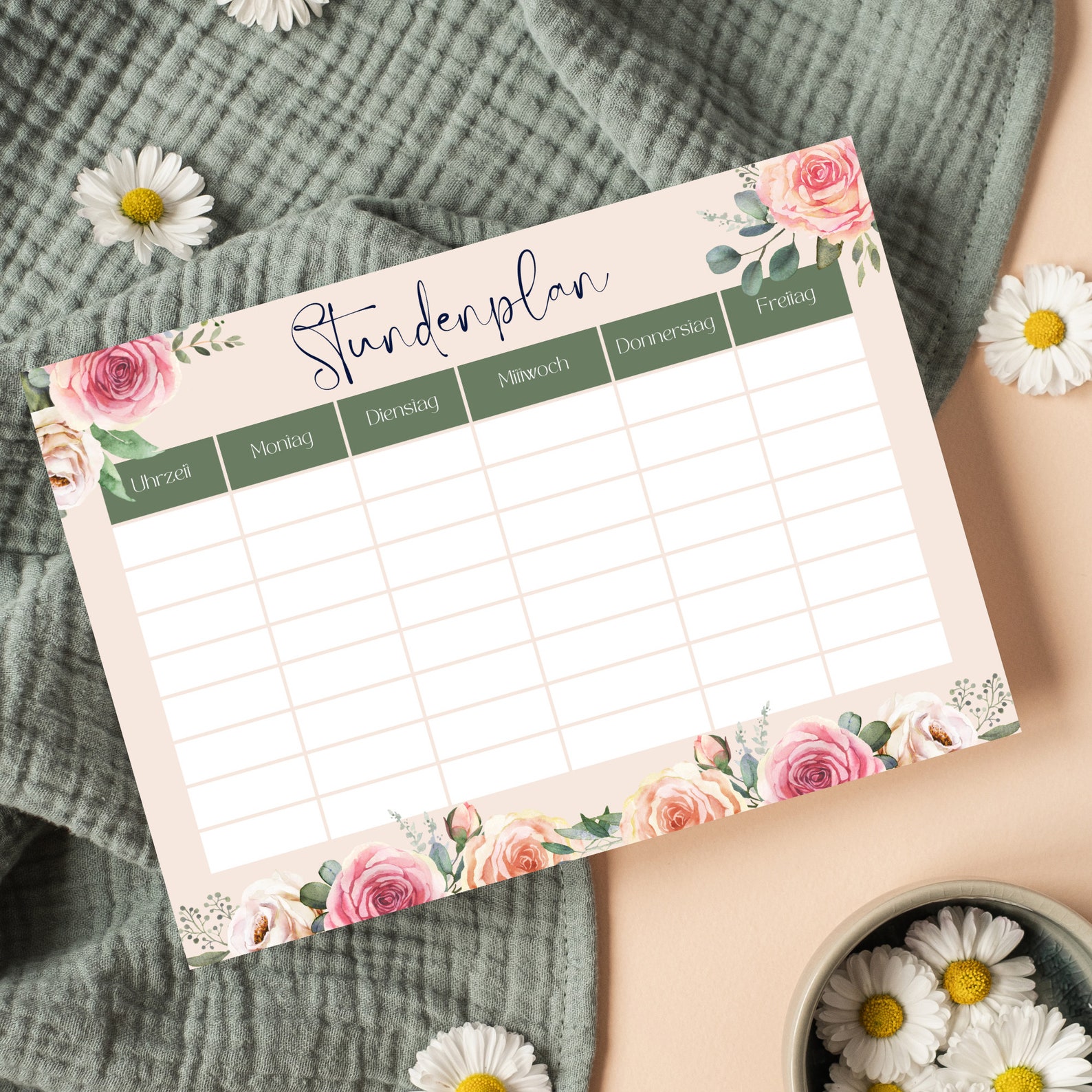 Stundenplan zum Ausdrucken, Stundenplan Download, Stundenplan DIN A4