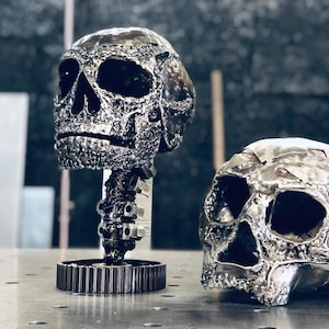 Sculpture of a metal skull  | Beautiful made | Handcrafted Art - made for order