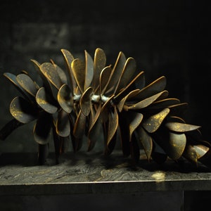 Charming Pine Cone Rusty Metal Sculpture for Your Garden Decor, metal sculpture, rusty decoration | outside art