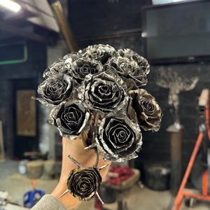 Handmade flower sculpture - forged steel, perfect gift, forever rose