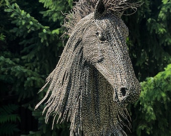 Handcrafted Steel Horse Sculpture – Unique Metal Art, Equestrian Decor, Gift for Horse Lovers